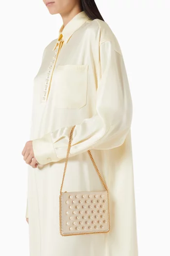 Falabella Pearl-embellished Pochette in Eco Satin