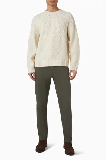 سترة منسوجة بغرزة الضفيرة صوف مارينو مسامي