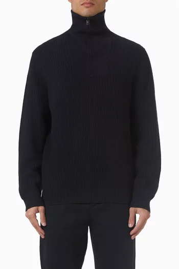 سترة هيرلوم شيكر بسحّاب قصير قماش منسوج