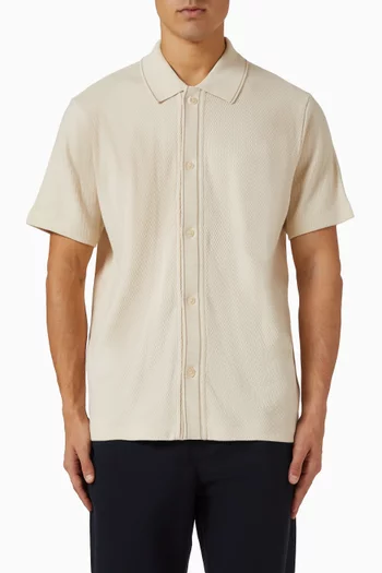 قميص بنسيج جاكار قطن