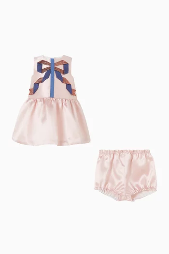Origami Ribbon Peplum Dress & Bloomers