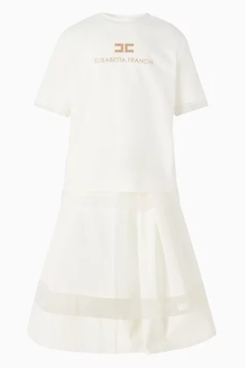 تي شيرت بشعار الماركة مزيج قطن