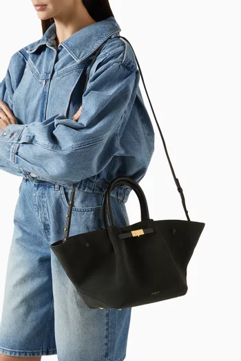 Midi New York Trapeze Tote Bag in Suede