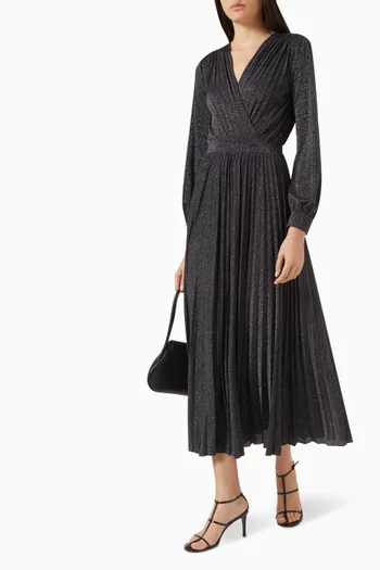 Plisse-pleated Dress in Lurex-jersey