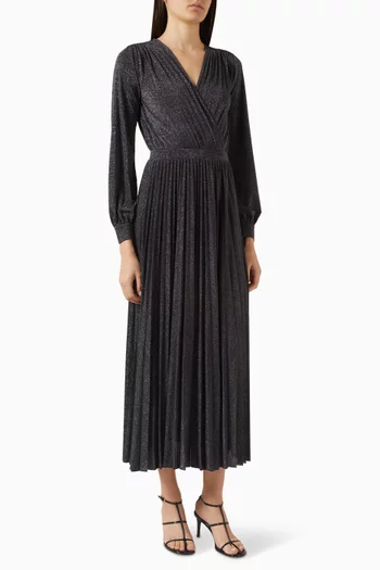 Plisse-pleated Dress in Lurex-jersey