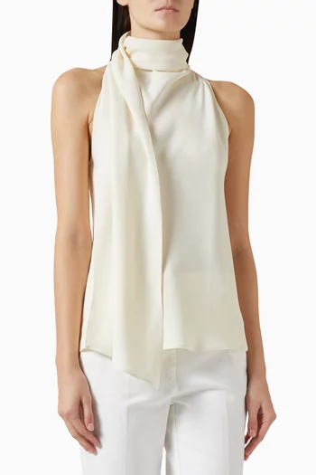 Halterneck Top in Envers-satin