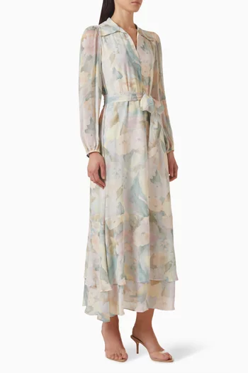 Floral-print Maxi Dress in Georgette