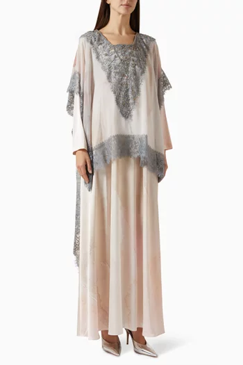 Printed Layered Dress in Chiffon & Silk