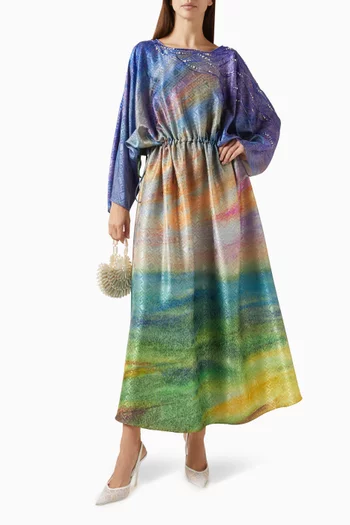 Printed Dress in Jacquard-silk