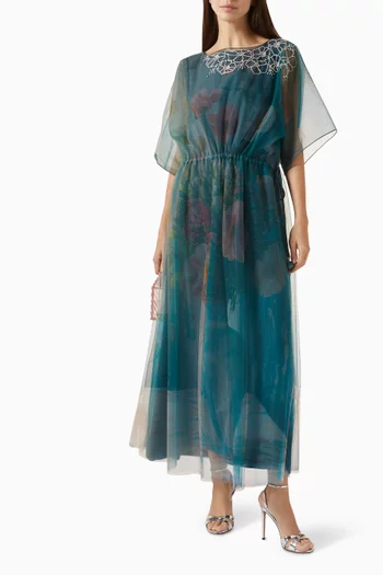 Embellished Belted Dress in Tulle