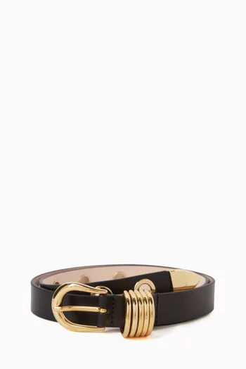 حزام هوليهوك بحلي معدنية جلد