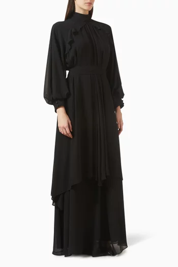 Connie Ruffle Dress in Chiffon