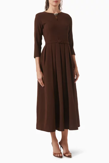 Belted Dress in Crepe