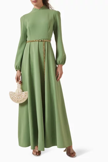 فستان بحزام سلسلة كريب