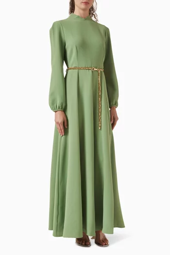 فستان بحزام سلسلة كريب