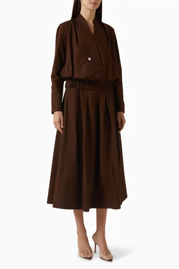 Embroidered Top & Skirt Set in Cotton