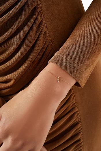 Crescent Moon Diamond Bracelet in 18kt Gold