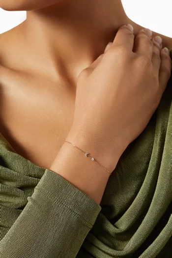 Moon Pavé Diamond Bracelet in 18kt Rose Gold