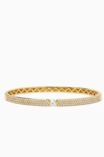Zeus Diamond Bangle in 18kt Gold