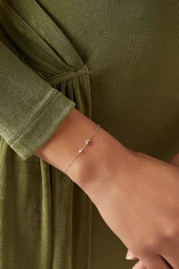 Moon Pavé Diamond Bracelet in 18kt White Gold