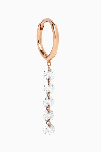 Circle Diamond Hoop Single Earring in 18kt Rose Gold