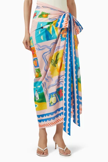 تنورة فيفي بتصميم ملفوف مزينة بنقشة