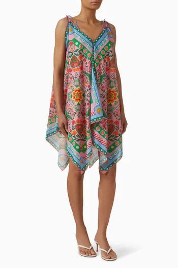 فستان تيس بحافة غير متماثلة كريب