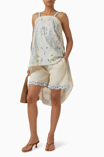 طقم بلوزة وشورت جوين قطن