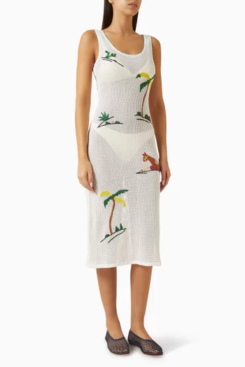 Luma Midi Dress in Cotton Crochet
