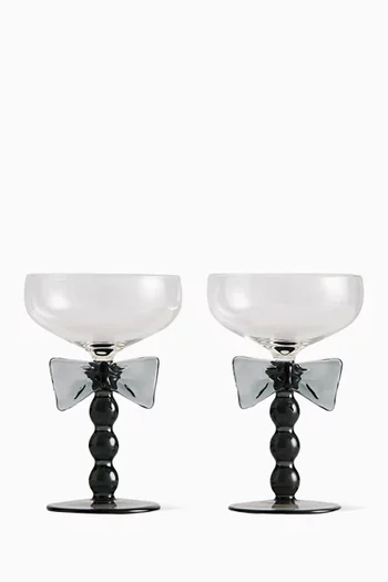 طقم كؤوس كوبيه مزينة بعقدة، قطعتان