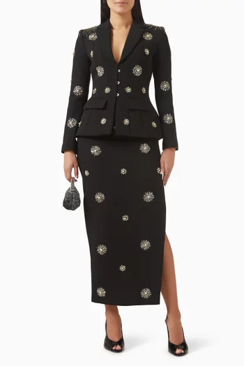 جاكيت لوفيزا مطرز كريب