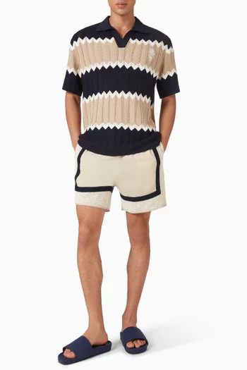 Aron Batik Polo Shirt in Crochet