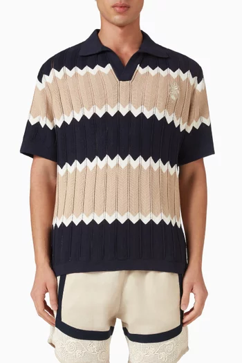 Aron Batik Polo Shirt in Crochet