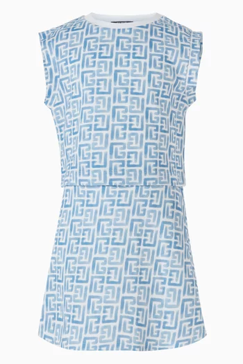 Monogram Mini Skirt in Cotton