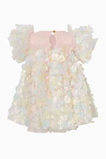 Marlowe 3D Multi Flower Dress in Tulle