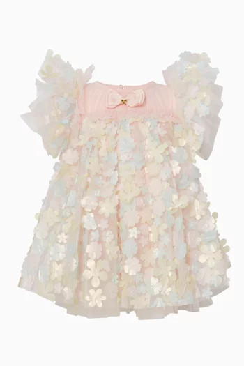Marlowe 3D Multi Flower Dress in Tulle
