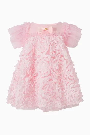Pennie 3D Roses Dress in Tulle