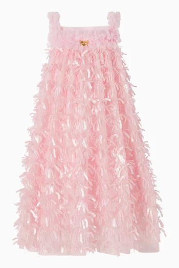 فستان اليسون بحمالات مطرز بالترتر