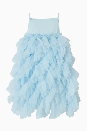 Cascade Waterfall Strappy Dress in Tulle