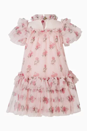 فستان بنقشة زهور جورجيت وتول