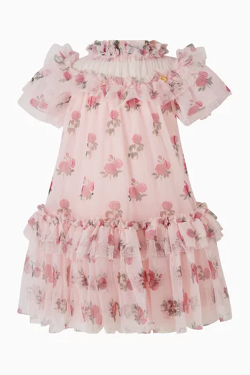 فستان بنقشة زهور جورجيت وتول