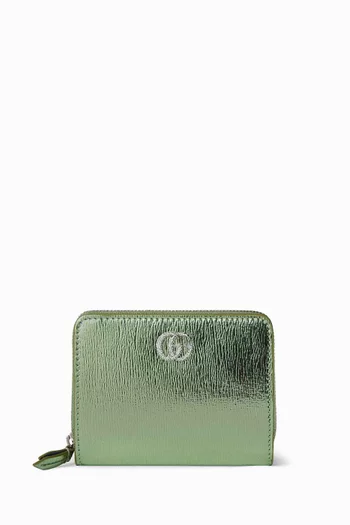 Mini GG Marmont Zip Wallet in Patent Leather