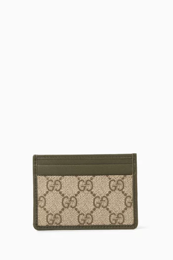 حافظة بطاقات جلد وقنب سوبريم بشعار حرفي GG