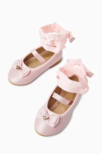 Elastic Strap Bow Ballerinas