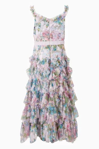 Sleeveless Tiered Ruffle Gown