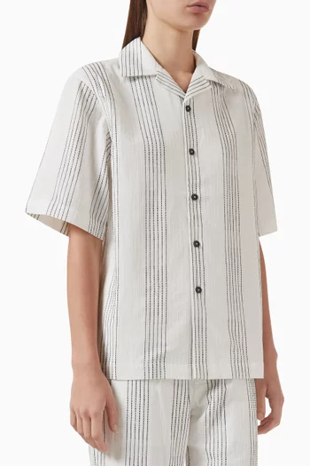 Kantha Camp-collar Shirt in Cotton