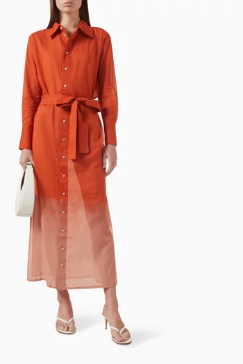 Ombré Shirt Dress in Cotton-voile