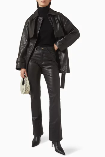 Flared Pants in Leather