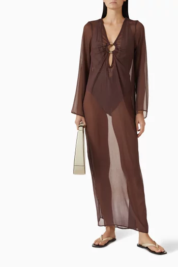 فستان موون طويل منسوج