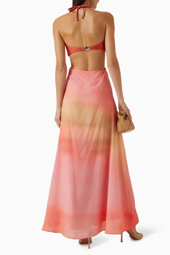 Yvon Maxi Dress in Lycra & Chiffon